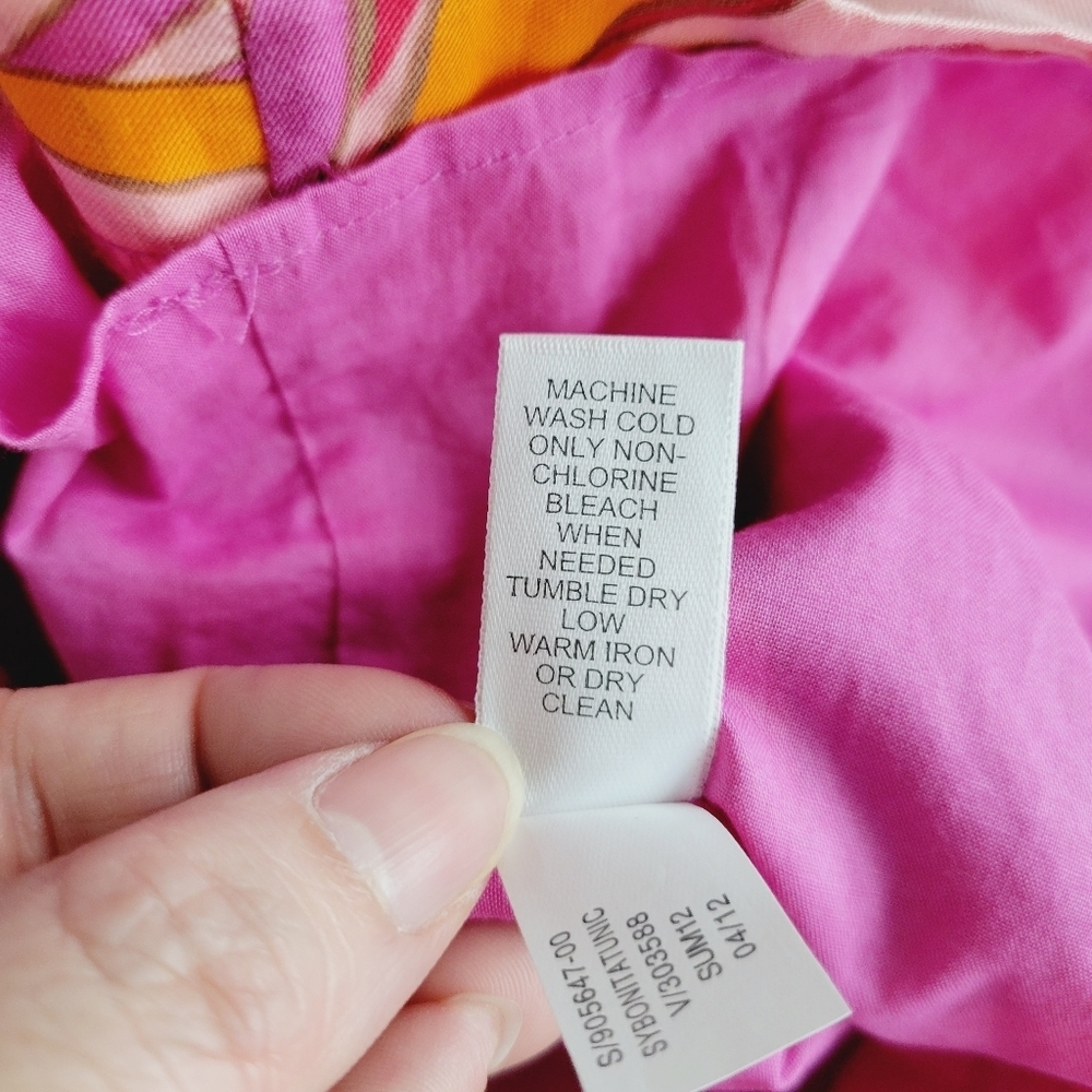 Banana Republic Pink and Yellow Long Sleeve Dress - Picture 8 of 11